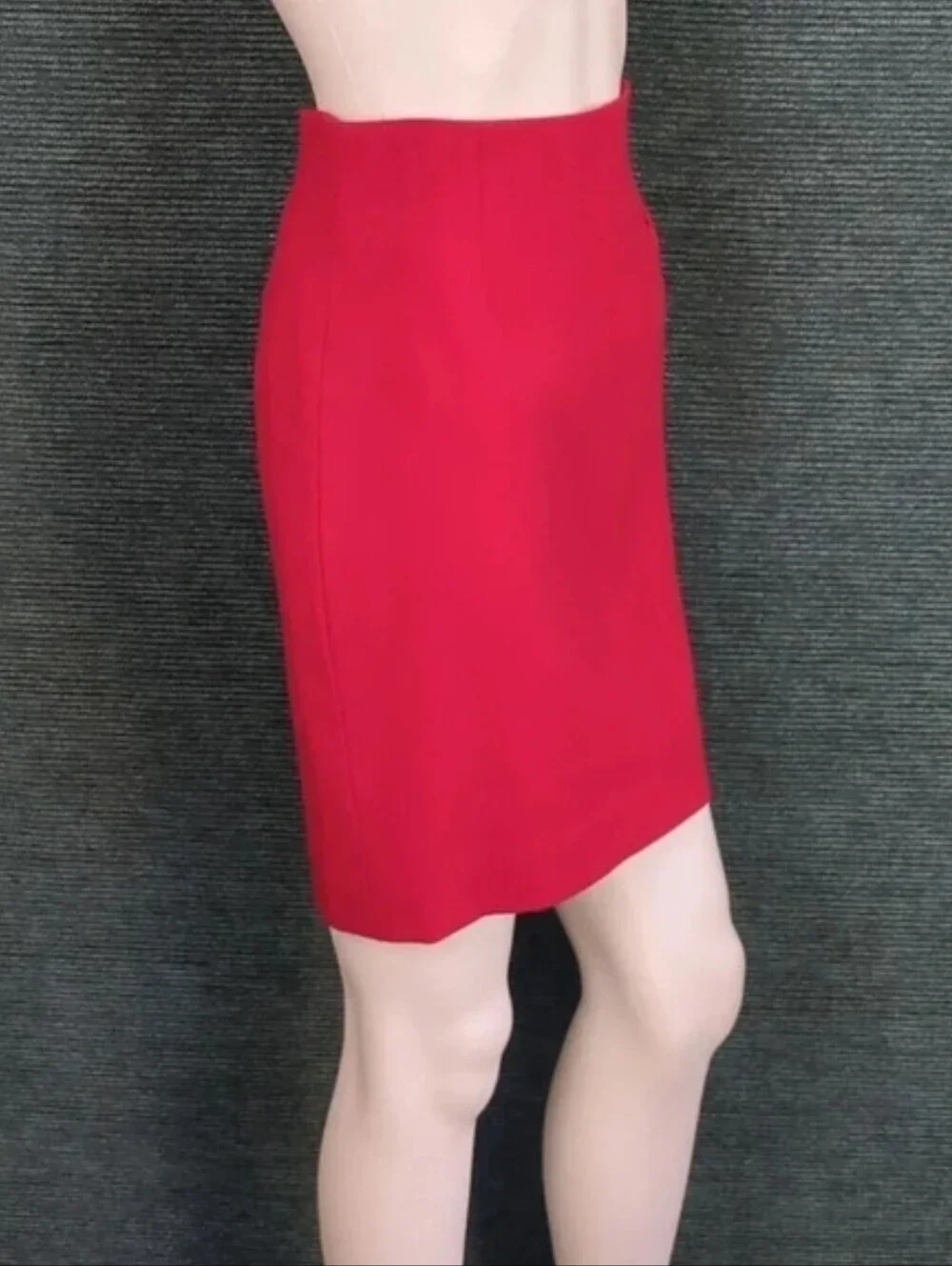 Vintage Dana Brooke Petites Red Wool Pencil Skirt